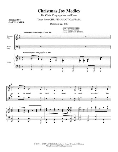 CHRISTMAS JOY MEDLEY (SATB Choir With Piano - Includes Score & Choir Part)
